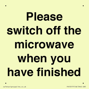 Please switch off the microwave when you have finished